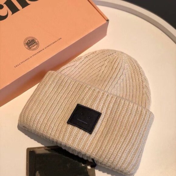 Acne Cream Knit Beanie display picture 1